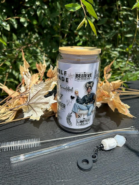 African Queen. Forever Royal 16 oz Glass Can Cup