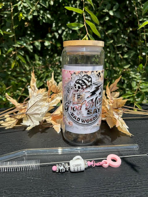 Beautifully Badass 20oz Glass Can Cup