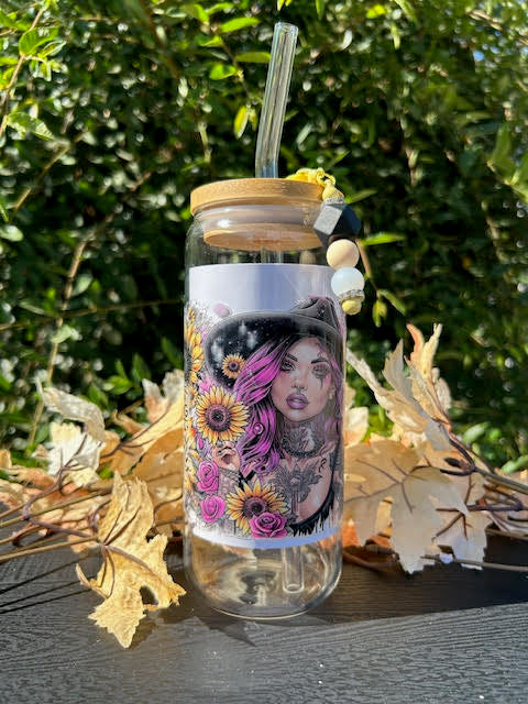 Grow Wild, Shine Bright 20 oz Glass Can Cup