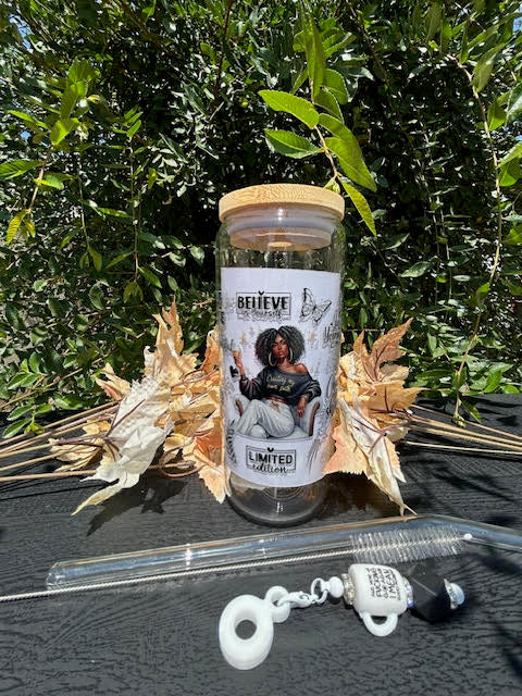 Rooted in Strength. 20 oz Glass Can Cup
