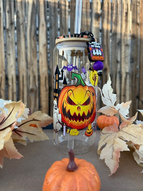 Hocus Pocus & Pumpkin Lattes 20 oz Glass Can Cup
