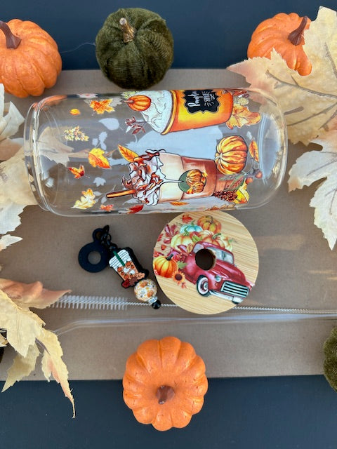 Pumpkin Spice & Everything Nice 16 oz Glass Can Cup