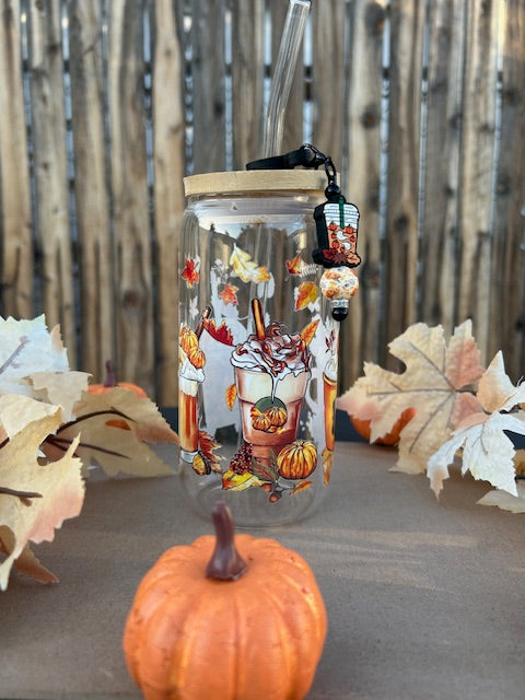 Pumpkin Spice & Everything Nice 16 oz Glass Can Cup