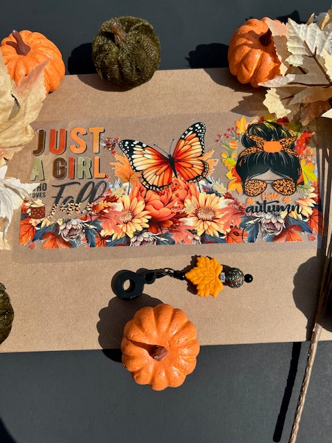 Autumn Leaves & Latte Please 20 oz Glass Can Cup