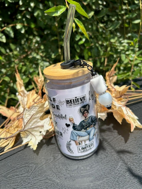 African Queen. Forever Royal 16 oz Glass Can Cup
