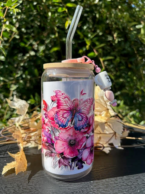 Bloom & Shine 16 oz Glass Can Cup