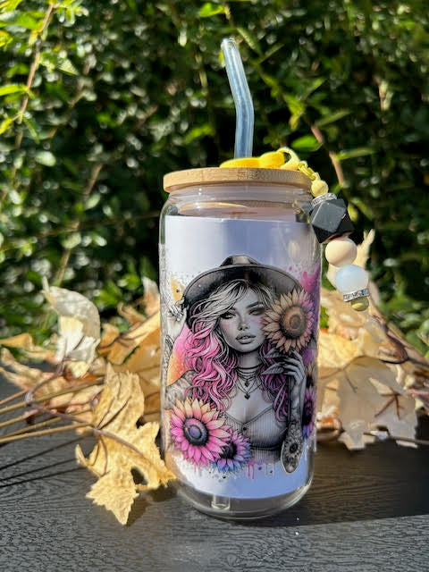Radiate Sunshine 16 oz Glass Can Cup
