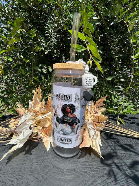 Rooted in Strength. 20 oz Glass Can Cup