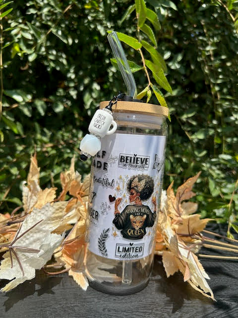 Unapologetically Queen. 20 oz Glass Can Cup
