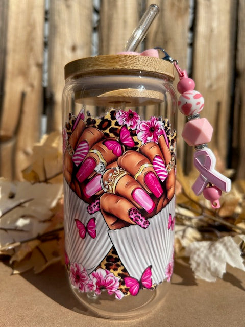 Pretty Tough 16 oz Glass Can Cup