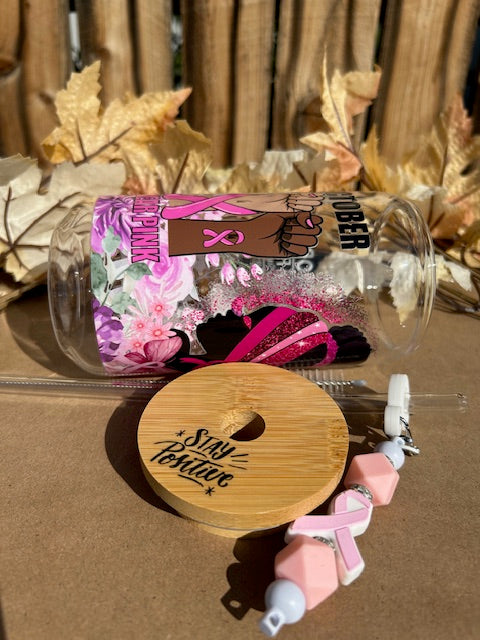 Courage Looks Good On You 16 oz Glass Can Cup