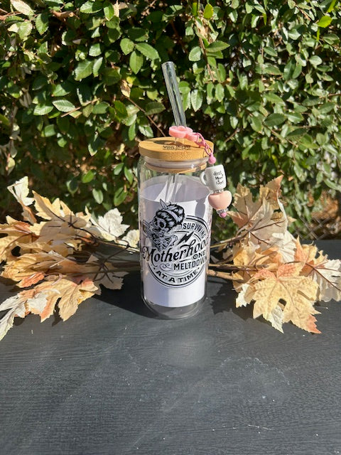 Strength In Every Petal 20oz Glass Can Cup