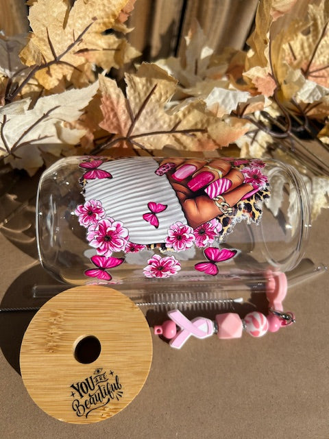 Pretty Tough 16 oz Glass Can Cup