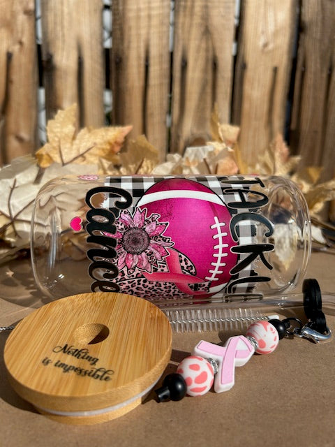 Faith Over Fear 16 oz Glass Can Cup