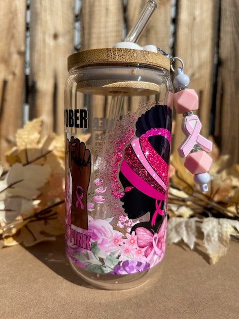 Courage Looks Good On You 16 oz Glass Can Cup