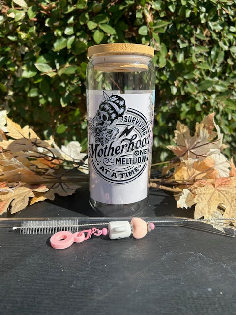 Strength In Every Petal 20oz Glass Can Cup