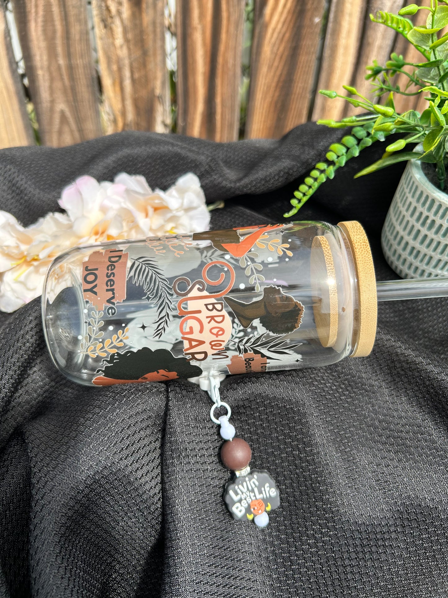 Brown Sugar Affirmations – 16 oz Inspirational Glass Can Cup